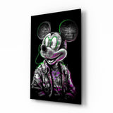 Neon Mouse Glass Wall Art || Designer Collection