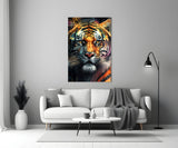 Face of the Tiger Glass Wall Art|| Designer's Collection