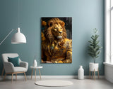 Lion Vogue Glass Wall Art|| Designer's Collection