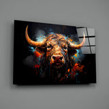 Bull Glass Wall Art|| Designer's Collection