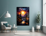 Moonlight Glass Wall Art|| Designer's Collection