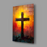 Cross Glass Wall Art || Designer Collection