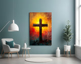 Cross Glass Wall Art || Designer Collection