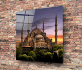 Blue Mosque Glass Wall Art