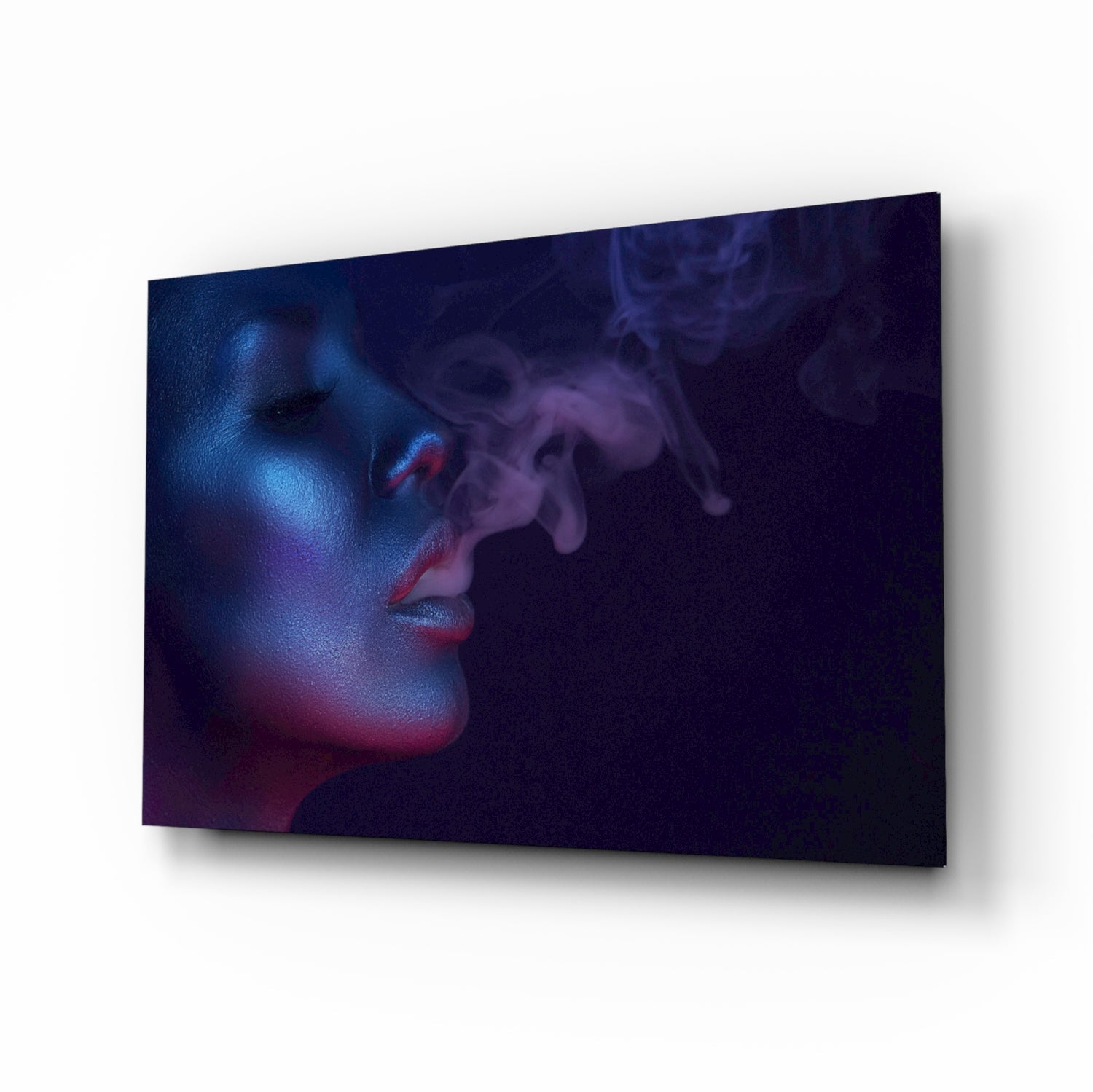 Smoke and Woman Glass Wall Art