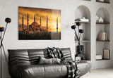 Blue Mosque Glass Wall Art