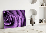 Purple Rose Glass Wall Art