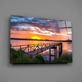 Sunset on the Beach Glass Wall Art