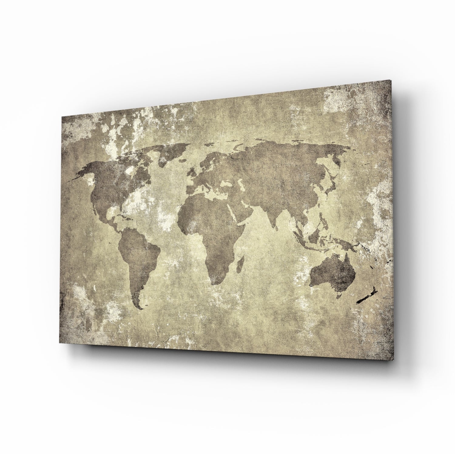 World Map Glass Wall Art