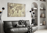 World Map Glass Wall Art