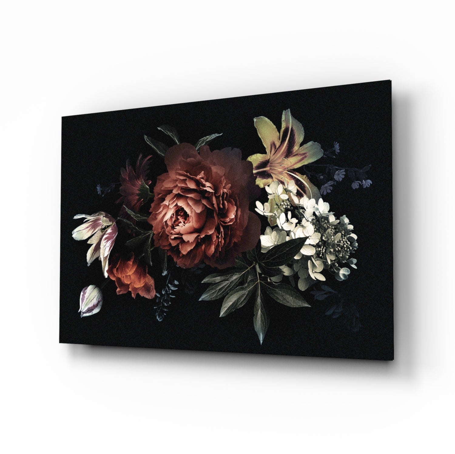 Floral Pattern Glass Wall Art