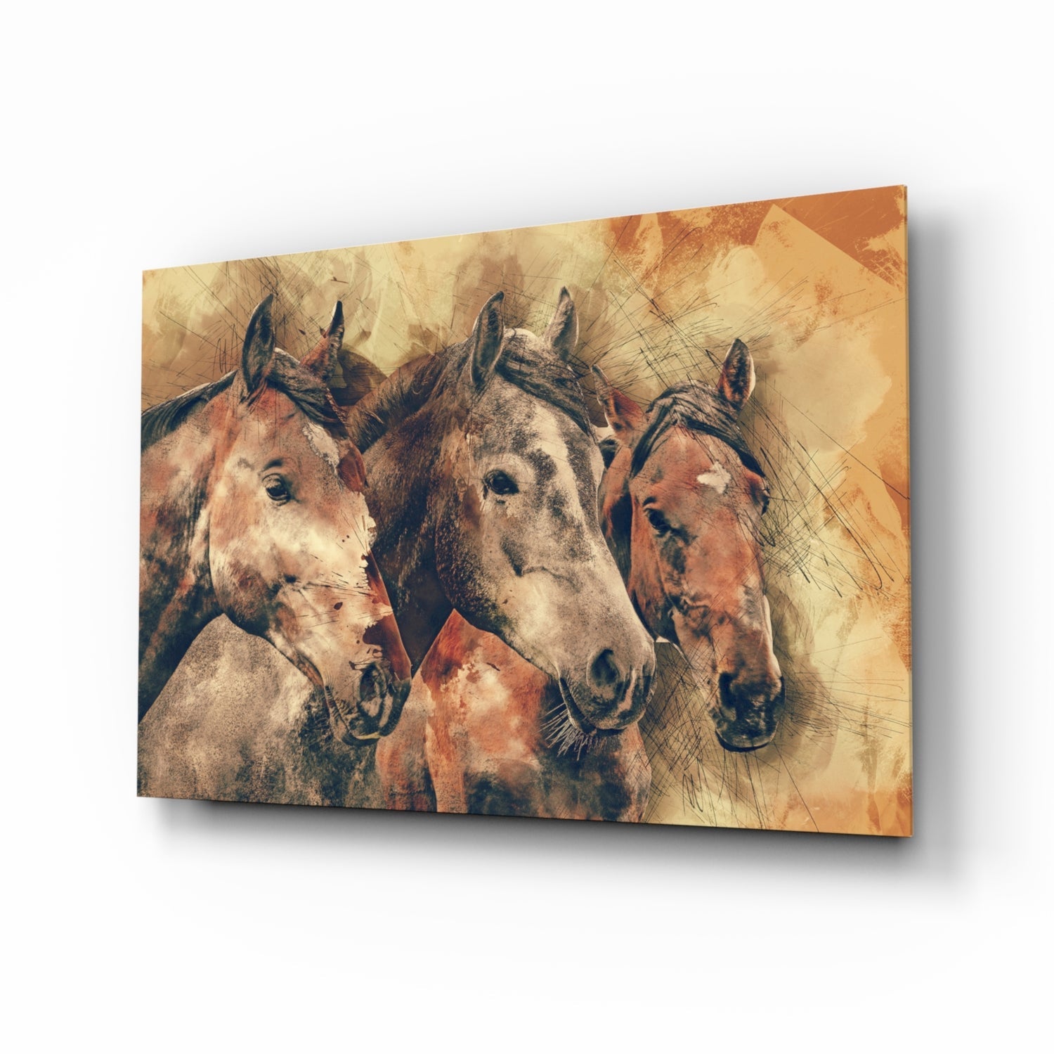 Horses Glass Wall Art