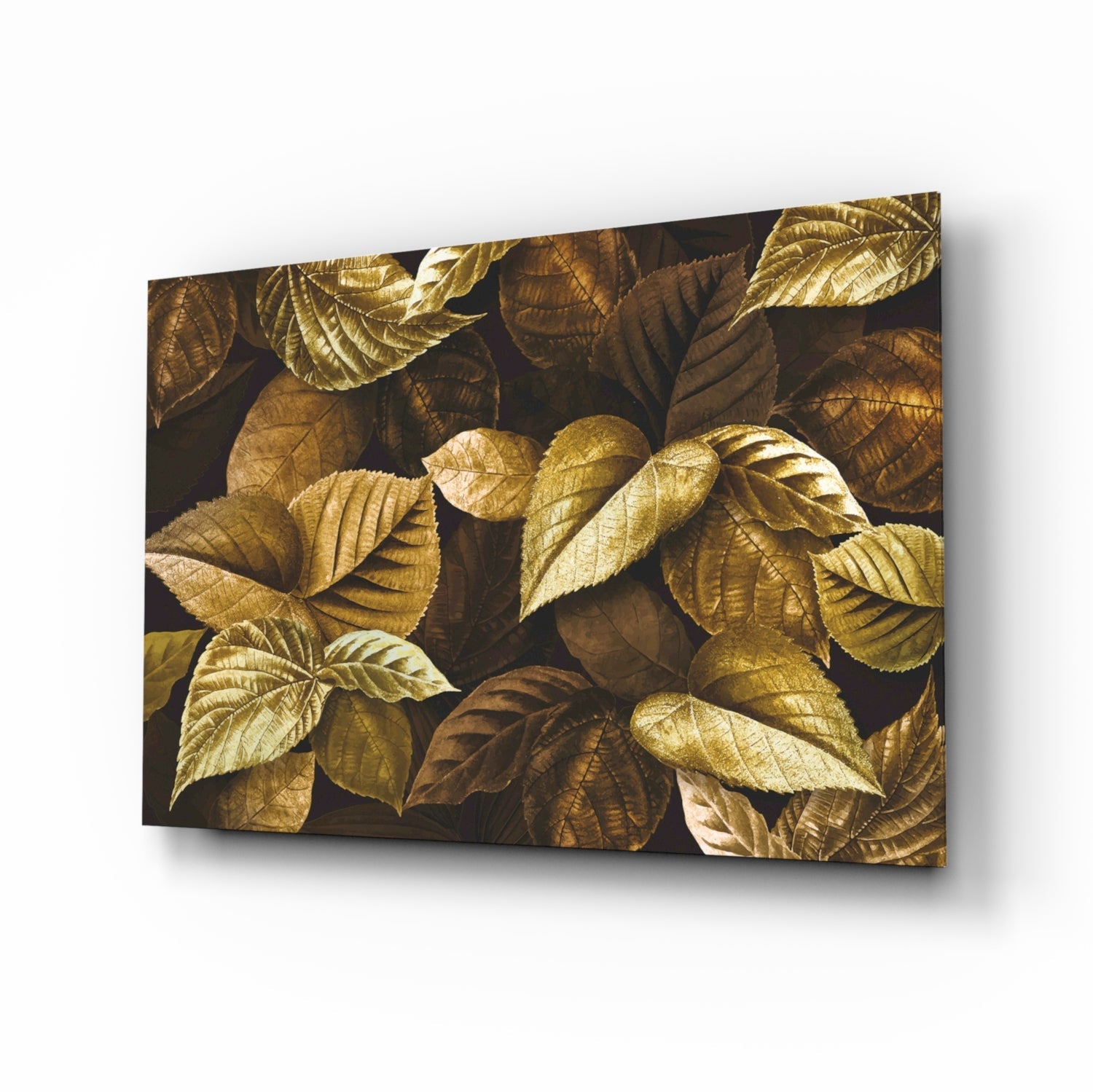 Yellow Leaf Glass Wall Art