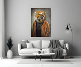 Tiger Head Glass Wall Art