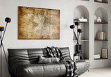 World Map Glass Wall Art