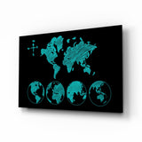 Continents Glass Wall Art