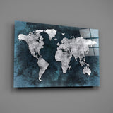 World Map Glass Wall Art