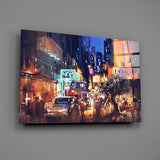 City Night Glass Wall Art