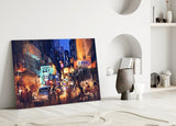 City Night Glass Wall Art