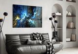 Cosmic Blue Glass Wall Art