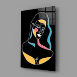 Abstract Colorful Portrait Glass Wall Art