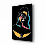 Abstract Colorful Portrait Glass Wall Art