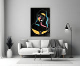 Abstract Colorful Portrait Glass Wall Art