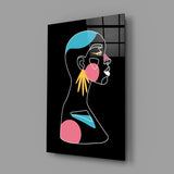 Abstract Colorful Portrait Glass Wall Art