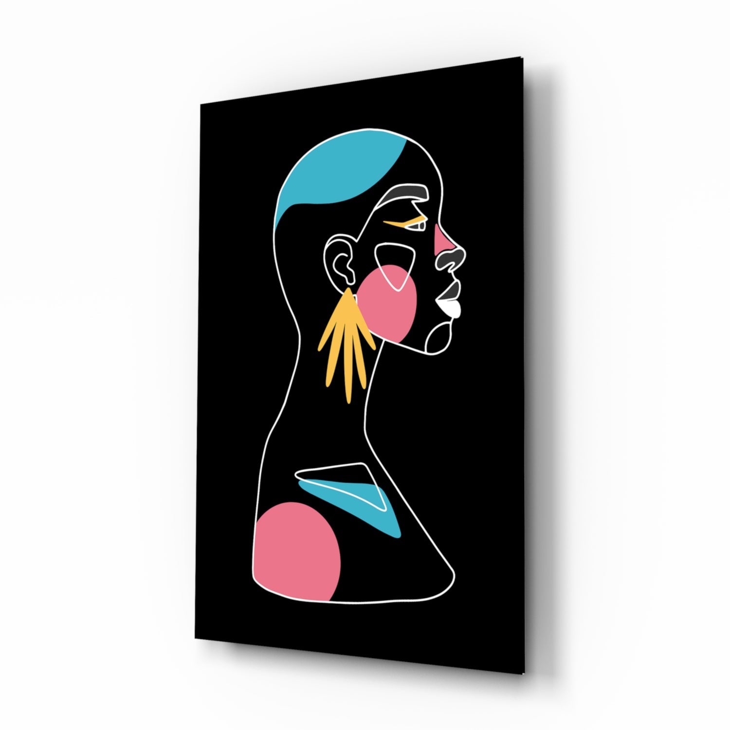 Abstract Colorful Portrait Glass Wall Art