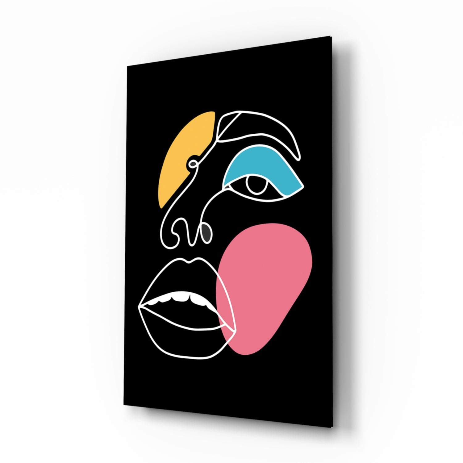 Abstract Colorful Face Glass Wall Art