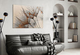 Cinnamon Dandelion Glass Wall Art