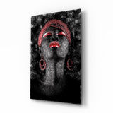 Woman and Red Glass Wall Art