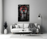 Woman and Red Glass Wall Art