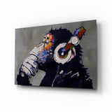 Thinking Monkey Glass Wall Art