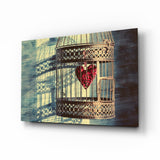 Caged Heart Glass Wall Art