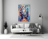 Colored Pineapple Glass Wall Art