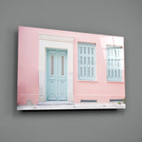 Pink House Glass Wall Art