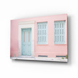 Pink House Glass Wall Art