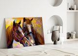 Horses Glass Wall Art