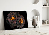 Brown Flower Glass Wall Art