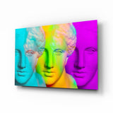 Colorful Statues Glass Wall Art