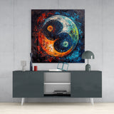 Sophisticated Ying and Yang Glass Wall Art  || Designers Collection