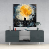 Night And Moonlight Glass Wall Art