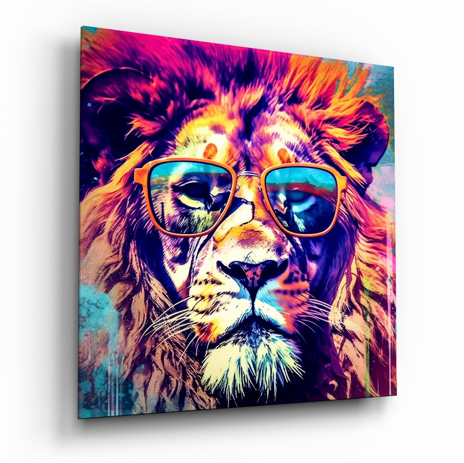 Cool Lion Glass Wall Art