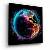 World Glass Wall Art