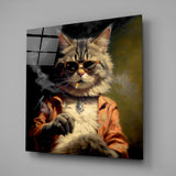 Cool Cat Glass Wall Art