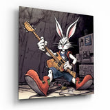 Rocker Rabbit Glass Wall Art