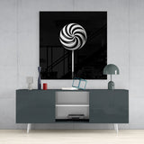 Monochrome Lolipop Glass Wall Art