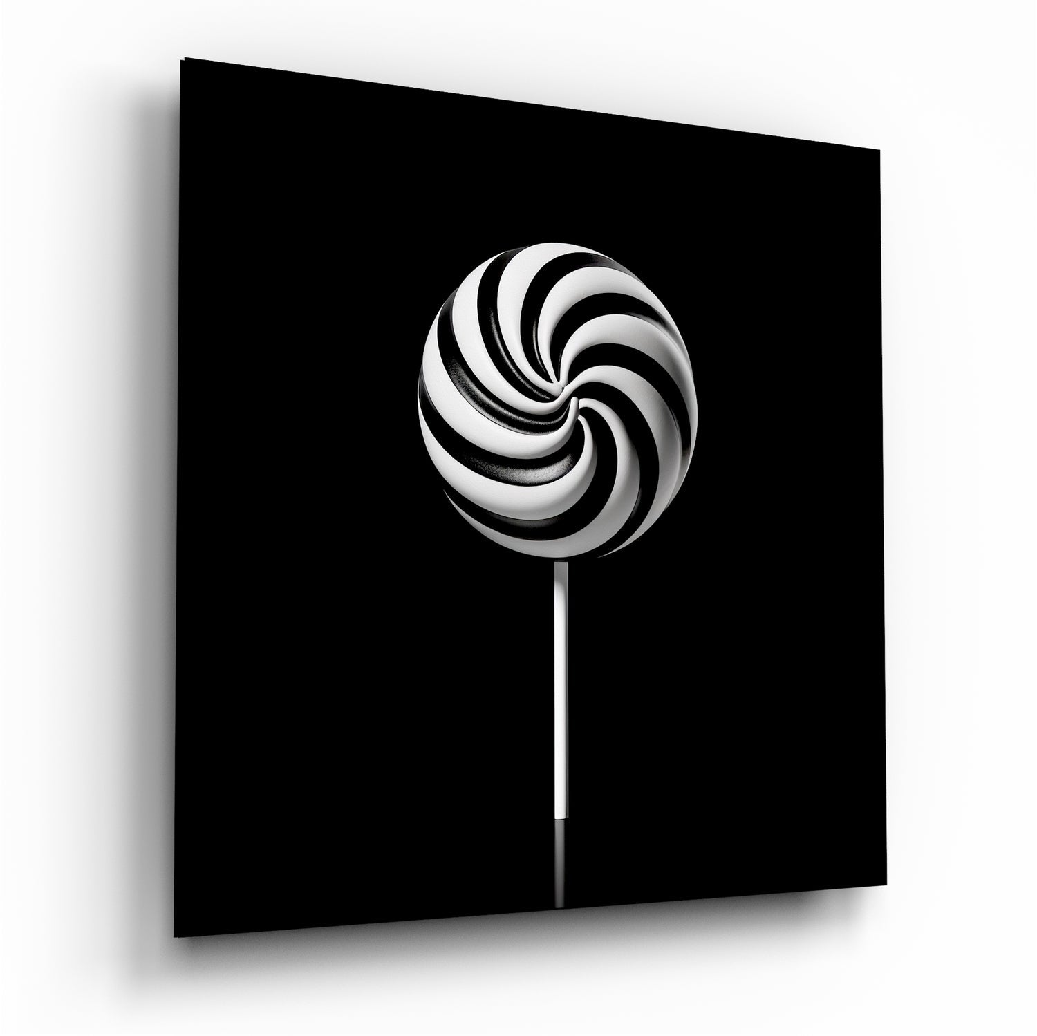 Monochrome Lolipop Glass Wall Art