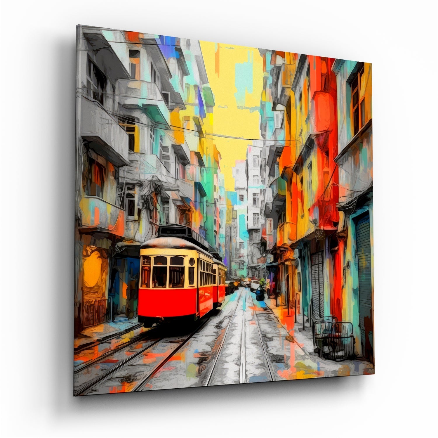 Tram Glass Wall Art